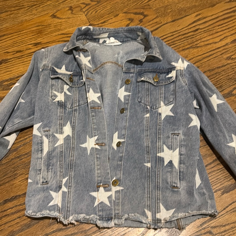 Gee Gee denim jacket with stars button down